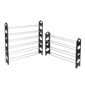 Scarpiera a 10 livelli regolabile in acciaio e plastica, nera e argento, capacità 50 paia, design semplice, organizer per la casa - Product Image 3