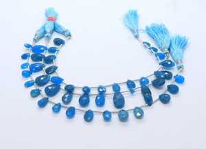 Apatita Natural AAA Azul Cielo, Forma de Pera Facetada, Briolette 7x11 MM, Cuentas de Apatita Azul Claro, Hilo de Piedras Preciosas Sueltas, Gotas de Apatita - Product Image 3