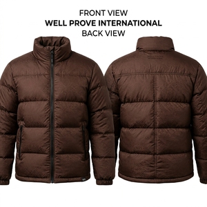 Chaqueta Bomber Unisex Personalizada de Poliéster Jacquard 300GSM Marrón para Primavera, Cierre de Cremallera Formal, Diseño de Camuflaje, Prenda Exterior con Paneles Horizontales - Product Image 1