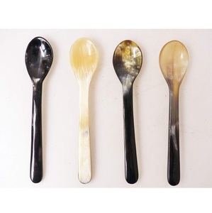 Cucharas de Cuerno Ovaladas, Cuerno de Búfalo Pulido, Artesanía Natural, Decoración Duradera para el Hogar, Cubertería de Cuerno Natural - Product Image 3
