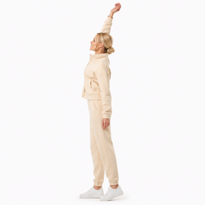 Ensemble de survêtement oversize pour femme avec broderie de patch tissé personnalisé, taille élastique, en molleton de coton épais, personnalisable - Product Image 2