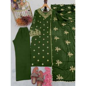 Ensemble haut et dupatta en satin pour soirée, élégant et tendance, avec un attrait éblouissant - Product Image 2