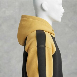 Ensemble de survêtement unisexe 2 en 1, imprimé uni, écologique, à capuche, sweat-shirt et pantalon de jogging long, vêtements de sport décontractés, noir - Product Image 4
