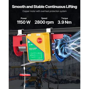 Verricello Elettrico in Acciaio da 1150W 110V con Telecomando Wireless, Cavo Singolo da 40ft, Capacità di Sollevamento 1320 Lbs per Uso Agricolo, 6 m - Product Image 4