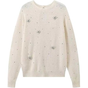 Cardigan respirant pour homme, col en V, orné de perles artisanales, motif losanges, style boutique, en maille boutonnée - Product Image 1