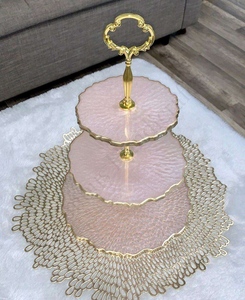 Wholesale Eco-Friendly Natural Resin Hand-painted Corner <b>Set</b> <b>Cake</b> <b>Stand</b> Wedding Dessert <b>Stand</b> - Product Image 1