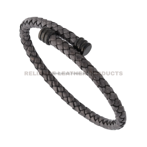 Genuine 5mm Black Matt Cowhide Bolo <b>Braided</b> Leather Rope for Luxury Jewelry Collections and Designer <b>Accessories</b> - Product Image 3