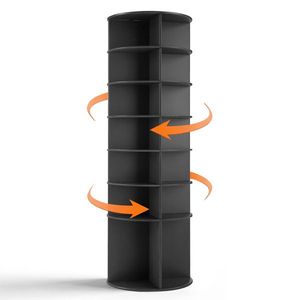ชั้นวางรองเท้าแบบหมุนได้ 360 องศา 7 ชั้น ทำจากไม้ผสมพลาสติก สีดำ ขนาด 60*60*184 ซม. สีดำ 60*60*184 ซม. - Product Image 3