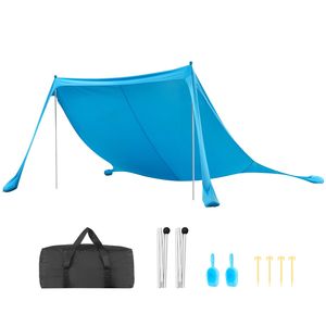 Tenda da Spiaggia Alta 2 Metri, Protezione Solare UPF50+, Gazebo 3,35 x 3,35 m Facile da Montare con Sacchi di Sabbia e Pali di Stabilità, Pronta per l'Estate - Product Image 1