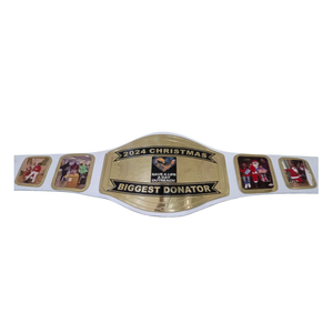 เข็มขัดแชมป์ผู้บริจาคคริสต์มาสรายใหญ่ที่สุด รุ่นพิเศษ Save A Life Outreach ฉบับจำกัด  ของสะสมสำหรับนักสะสมเข็มขัดมวยปล้ำ - Product Image 1