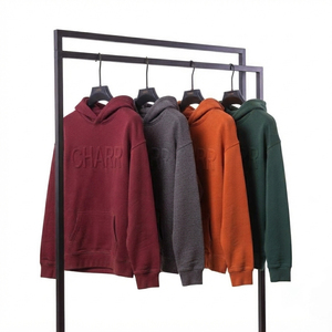 Heavyweight 100% Cotton Blank Hoodies French Terry Oversized Hoodies Men Custom Embossed Logo Men 500 Gsm <b>Thick</b> Unisex Hoody - Product Image 1