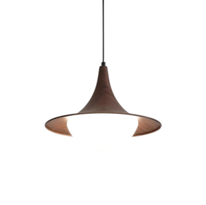Lámpara Colgante Moderna de Madera de Nogal con Detalles en Latón, Estilo Cónico, de Una Sola Cabeza, para Cocina o Dormitorio, Venta al Por Mayor - Product Image 2