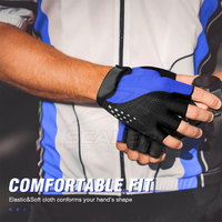 Guantes de Ciclismo de Medio Dedo Cómodos y Ligeros, con Absorción de Humedad, Cierre de Gancho y Bucle, Agarre Antideslizante y Duradero