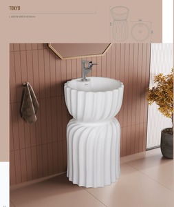 AMAZING DESIGN ONE PIECE <b>BASIN</b> WHOLESALE PRICE ATTRACTIVE DESIGN 430X430 810mm SIZE AWESOME DESIGN TOKYO SERIES - Product Image 3