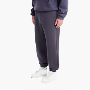 Ensemble de survêtement bleu marine à capuche pour homme, coupe ample en coton uni avec cordon de serrage et poches latérales, idéal pour l'automne - Product Image 5