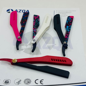 มีดโกนตรงเคลือบสีขาวสแตนเลสพร้อมด้ามจับพลาสติกสำหรับใบมีดแบบใช้แล้วทิ้งสำหรับช่างตัดผมมืออาชีพ - Product Image 6
