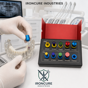 Kit Profesional Manual de 10 Piezas para Implantes Dentales: Guías de Posicionamiento Codificadas por Colores, Brocas y Pernos de Titanio, de 6mm a 12mm - Product Image 3