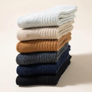 Men's Crew <b>Socks</b> Solid Color Knitted Cotton Breathable Daily Wear Autumn Standard <b>Thickness</b> Regular Style - Product Image 4