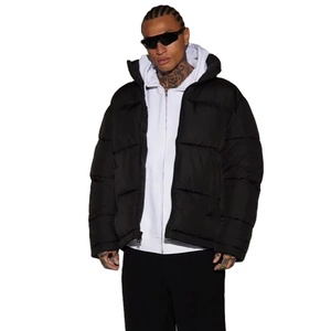 เสื้อแจ็กเก็ตบุขนเป็ดสีดำสำหรับผู้ชาย, เสื้อโค้ทกันหนาวสไตล์นักออกแบบ - Product Image 1