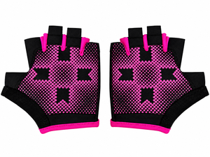 Cycling <b>Gloves</b> Black Pink Mesh Spandex Half Finger Hook & Loop Closure Unisex Adult Training Running <b>Fitness</b> <b>Gloves</b> - Product Image 3