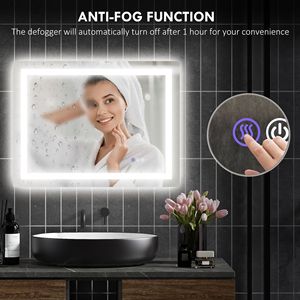 Specchio da Bagno LED Retroilluminato/Luminoso Frontalmente 32x24" con Dimmer e Antiappannamento, Temperatura Colore Regolabile Infinitamente per Appartamenti - Product Image 6