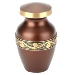 Bold Blossom Memorial Pet Cremation Urns Dogs Cats <b>Ashes</b> Paws Engraved Hand Carved Brass Teardrop European Style Floral <b>Keepsake</b> - Product Image 1