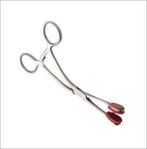 Pinzas Manuales de Alta Calidad para Lengua, 7'', Curvas, con Almohadillas de Goma, Abrazadera de Acero Inoxidable, Instrumentos Quirúrgicos Dentales con Certificación CE - Product Image 1