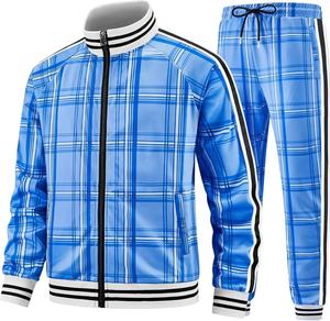 Conjunto Deportivo de 2 Piezas para Hombre, Estampado a Cuadros, Sublimado, Estilo Jogger, para Deportes y Entrenamiento - Product Image 3