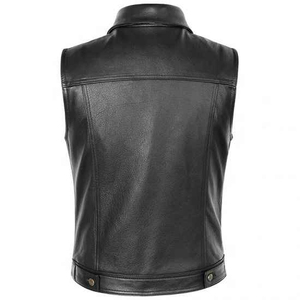<b>Men's</b> Breathable Motorcycle Outer Wear Premium Quality <b>Leather</b> Sleeveless <b>Vest</b> for Motocross Biker Riders - Product Image 2