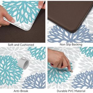 Set di 2 Tappetini da Cucina Teal Anti-Fatica con Memoria di Forma, Antiscivolo e Impermeabili per il Massimo Comfort - Product Image 3