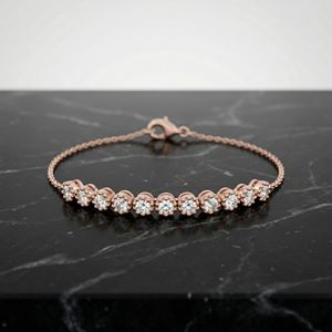 Bracelet chaîne classique en argent 925 avec diamant rond de laboratoire certifié, bijou de luxe étincelant pour femme, cadeau, fête, mariage - Product Image 4