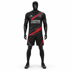 Ensemble de maillots de football personnalisés pour hommes, sublimés, à séchage rapide, col rond, manches courtes, coupe athlétique, uniformes pour adultes - Product Image 3