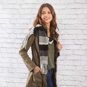 Fashionable Knitted Scarf Suitable For Women Soft And Warm Thick Winter Scarf Eco-Friendly Jacquard Tassel Women Knitted Scarf - Product Image 2