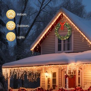Ghirlanda natalizia in PVC con 150 luci, 48 pollici, per giardini e decorazioni - Verde - Product Image 4