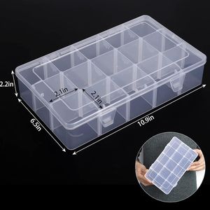 Set di 3 Grandi Scatole Organizzative in Plastica con 15 Scomparti e Divisori per Contenere Attrezzi, Perline e Nastri Washi - Product Image 2
