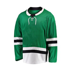 Jersey de Hockey sobre Hielo Verde Personalizado para Hombre, Cuello en V, Manga Larga, Poliéster Sublimado, Transpirable, Corte Regular, Cintura Elástica, Ropa para Adultos - Product Image 1
