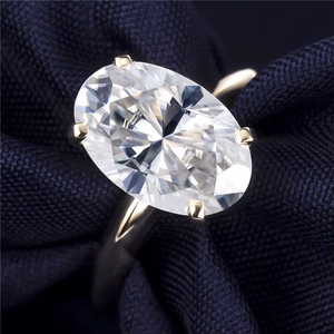 Anillo de Compromiso con Diamante de Corte Ovalado, Estilo Clásico para Mujer, Oro Sólido de 18K, Certificado GIA, Color D Natural - Product Image 6