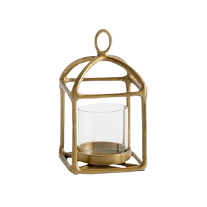 Farol de Vela de Estilo Nórdico con Acabado Dorado, Farol de Vela Moderno y Elegante para Exteriores, Patio, Decoración de Mesa y Colgante - Product Image 2