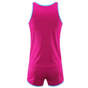 Women's Sublimated Print <b>Running</b> Tank Top And Shorts Set Breathable Polyester Athletic Wear Pink Blue Patterned Kit - Product Image 2