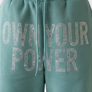 Sweat-shirts pour femmes avec strass, 100% polyester polaire, longueur genou, coupe ample, style streetwear d'hiver, shorts de course pour femmes - Product Image 4