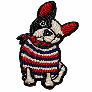 Premium Custom Handmade Embroidery Patch Bullion Wire Beaded <b>Animal</b> Character Badge for Designer Clothing - Product Image 1