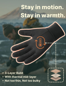 Custom Logo And Color Touchscreen Thermal Winter <b>Gloves</b> <b>Knit</b> Stretch Cuff Cold Weather For Outdoor Driving Cycling Warm <b>Gloves</b> - Product Image 3