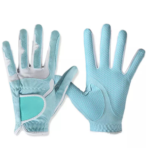 Guantes de golf de microfibra con dedos completos, antideslizantes, transpirables, ligeros, diseño de malla blanca, rosa y negra, guantes deportivos - Product Image 3