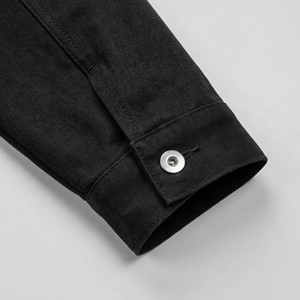 แจ็คเก็ตยีนส์สีดำแบบ Trucker |   เสื้อโค้ทเดนิมทรงโอเวอร์ไซส์สไตล์สตรีทแวร์ติดกระดุม |   แจ็คเก็ตเดนิมฟอกสีแบบหนา |   ผู้ผลิต OEM ตามสั่ง - Product Image 5