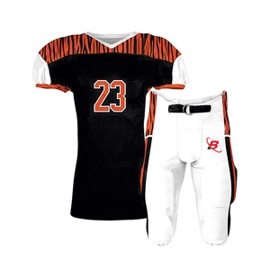 Uniforme de Fútbol Americano Unisex al por Mayor, 100% Poliéster, Sólido, de Media Manga, con Número Impreso Personalizado y Logotipo Frontal - Product Image 6