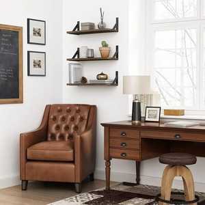 Premium Oak Wood Floating <b>Shelf</b> Heavy Duty Timber <b>Wall</b> <b>Mounted</b> Storage Ledge matching Wooden Support Bracket Set - Product Image 5