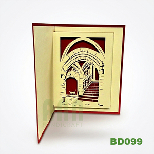 Pezenas Card 3D Pop-up Building Greeting Card Big Wheel <b>Handmade</b> Offset Printing <b>Paper</b> Souvenir Vietnam Birthday New Year - Product Image 6