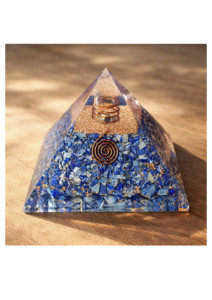 Hot Sale Orgonite Pyramid Lapis Lazuli Crystals, Copper Wrapped Quartz Generator, Gold Flakes & Meaning Card Home Decor & <b>Gift</b> - Product Image 4
