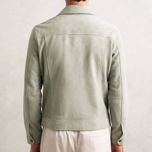 <b>Suede</b> <b>Leather</b> Winter <b>Jacket</b> Hot Selling Stand Collar Breathable Windproof Eco-Friendly Unisex High Quality - Product Image 4
