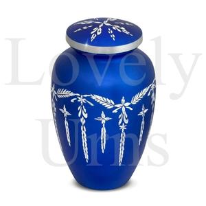 Urna Funeraria Azul con Mariposas Celestiales, Recipiente para Cenizas, Recuerdo Elegante, Duradero, de Primera Calidad - Product Image 4